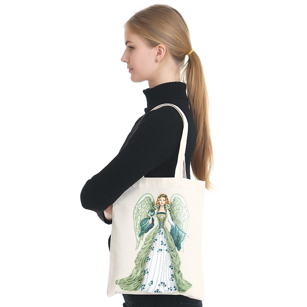 DIY Rhinestone Diamond Painting Angel Tote Bag