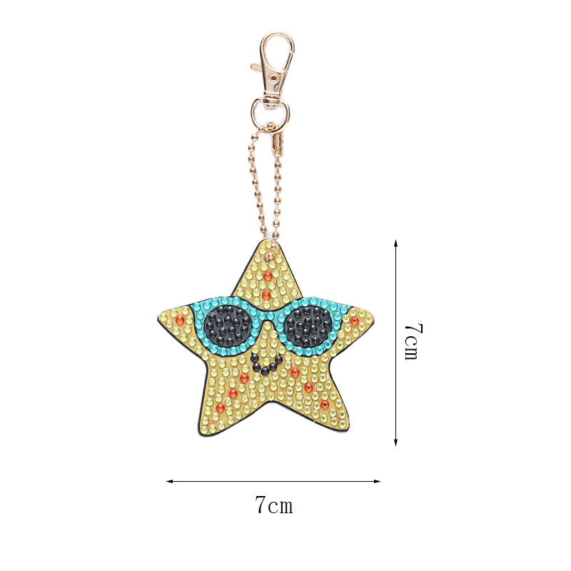 DIY keychain | Starfish | Double-sided | Five Piece Set