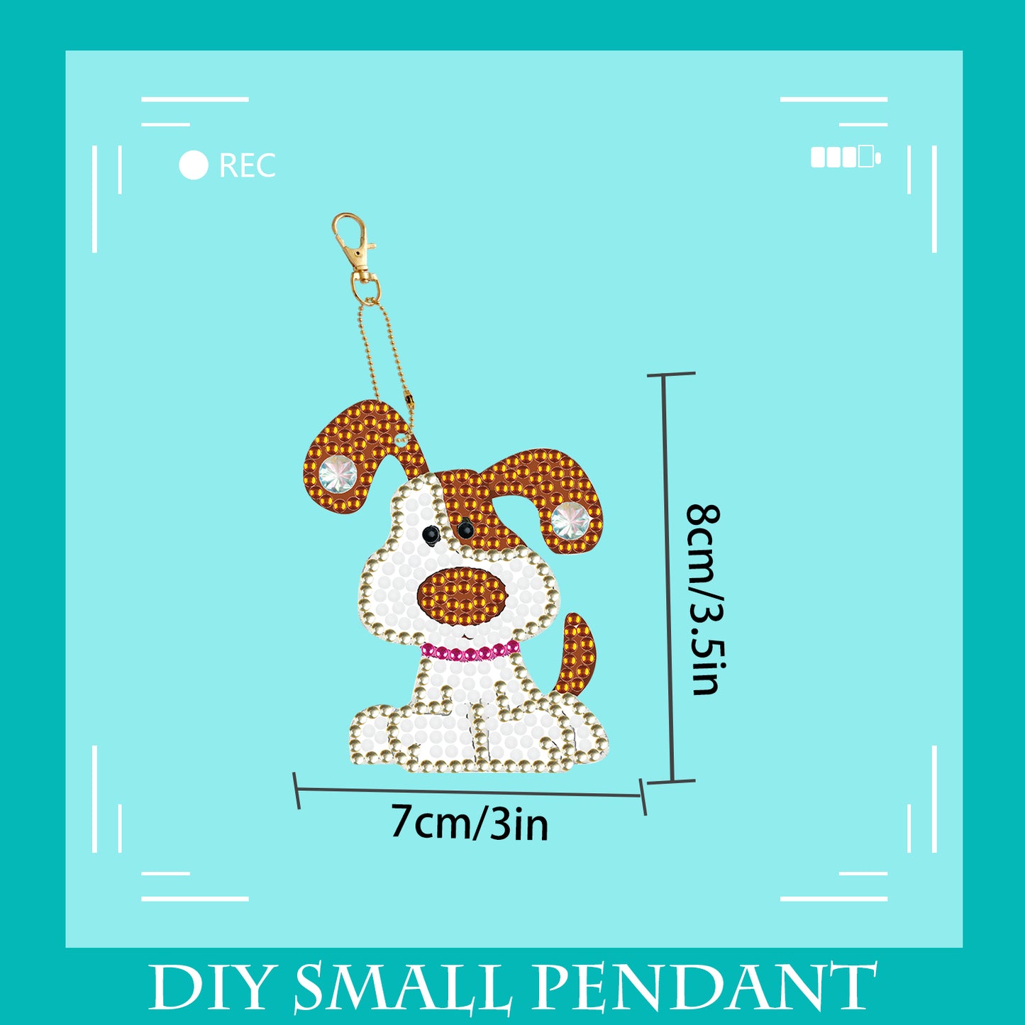 DIY keychain | Dog | Double-sided | Five Piece Set