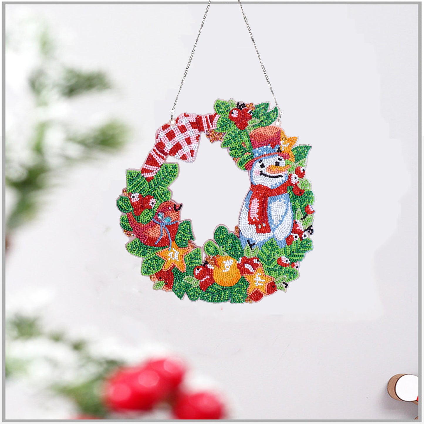 DIY Diamond Hanging Wreath Home Decor Kit | Snowman