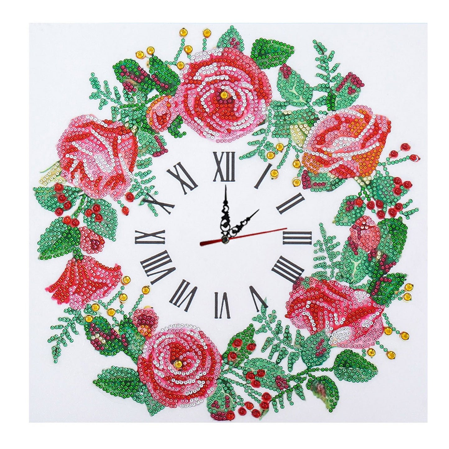 Horloge rose | Kits de peinture au diamant de forme spéciale