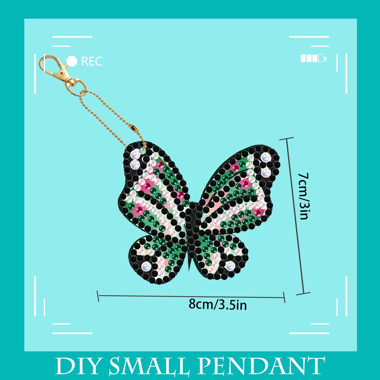 DIY keychain | Butterfly | Double-sided | Five Piece Set