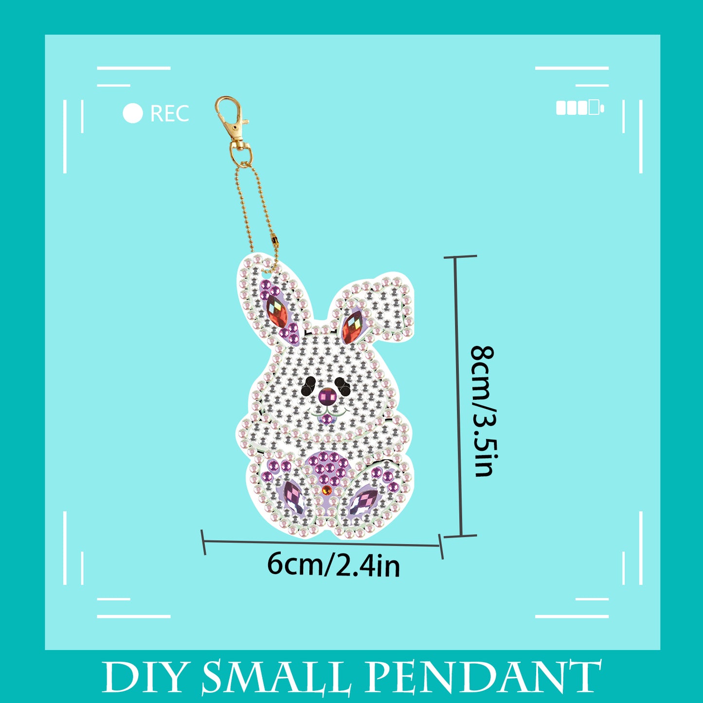 DIY keychain | Rabbit | Double-sided | Five Piece Set