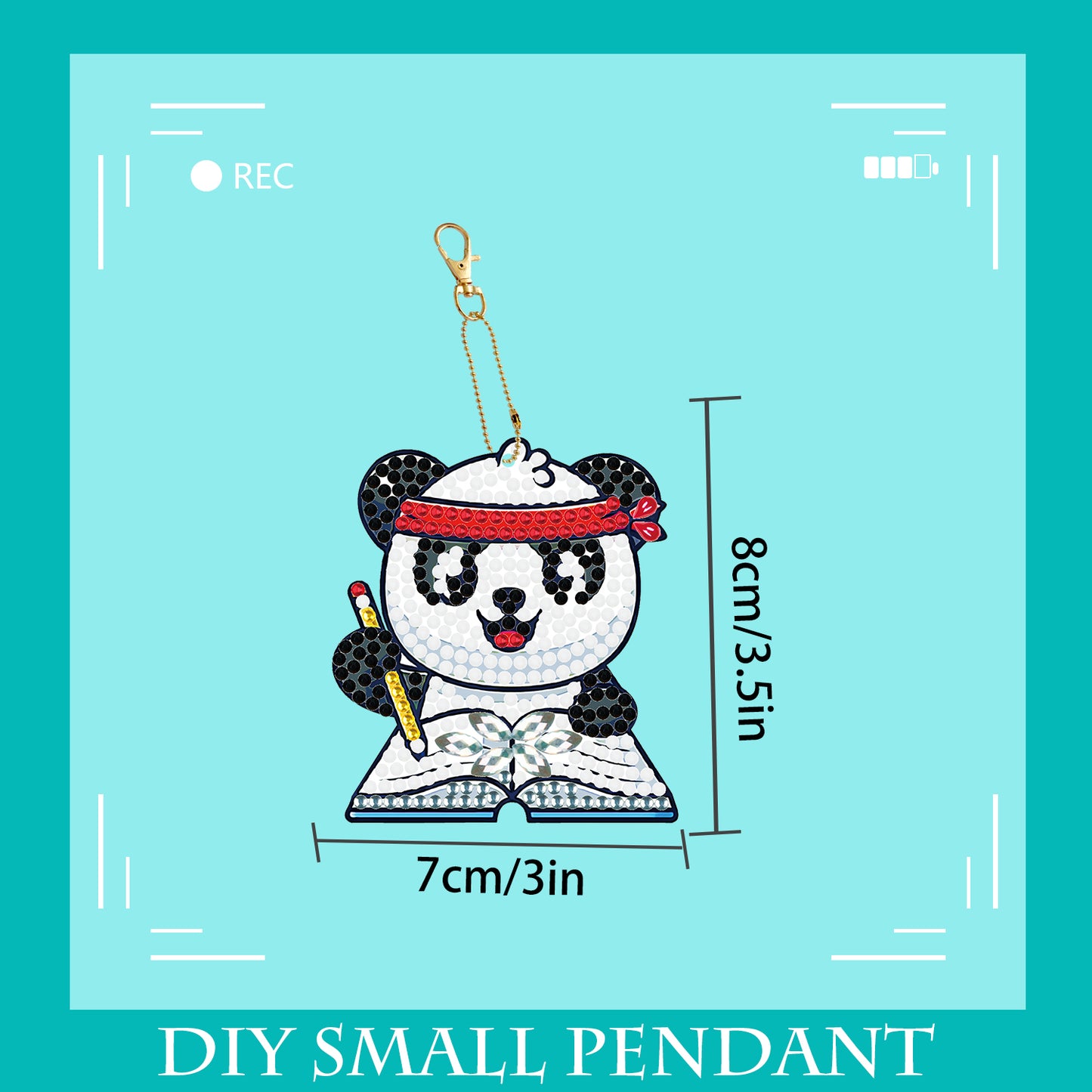 DIY keychain | Panda | Double-sided | Five Piece Set