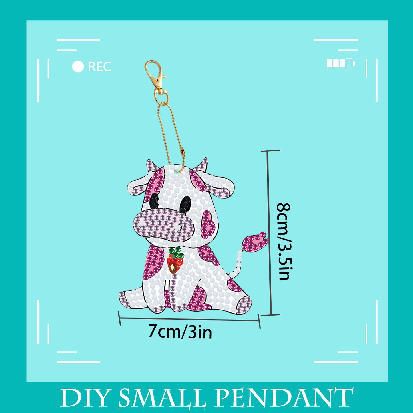 DIY keychain | Cow | Double-sided | Five Piece Set