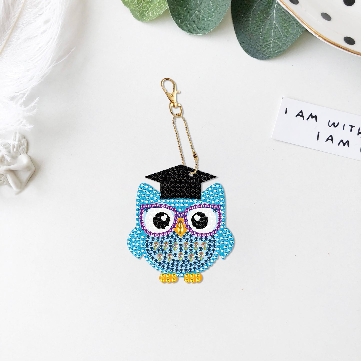 DIY keychain | Owl | Double-sided | Five Piece Set