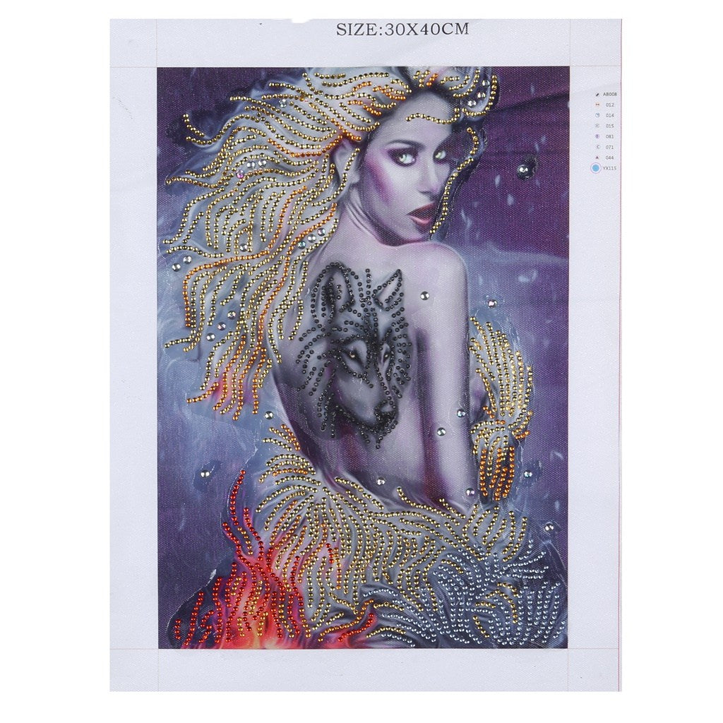 Wolf Beauty  | Crystal Rhinestone  | Full Round Diamond Painting Kits