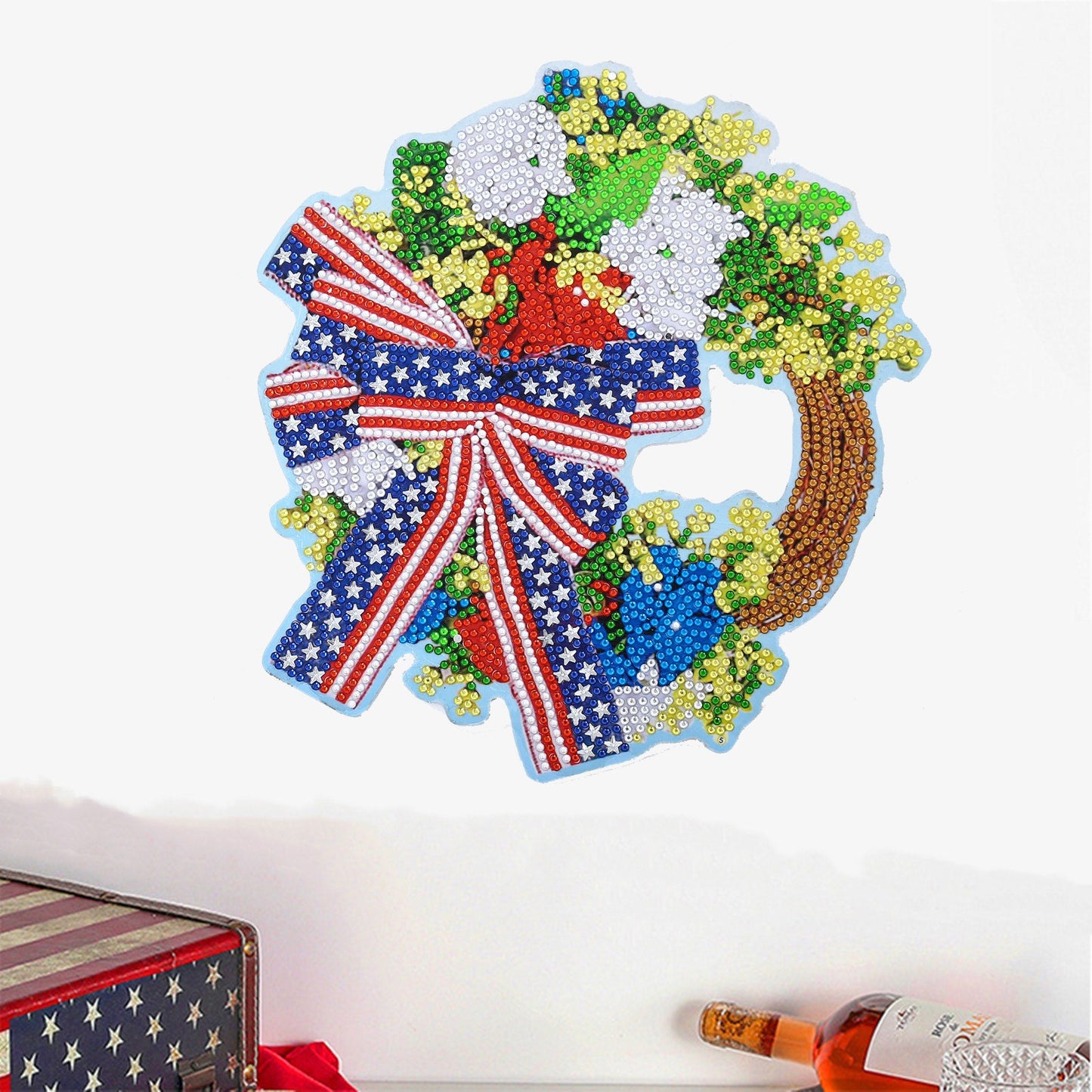 DIY Diamond Painting Wreath - Independence Day