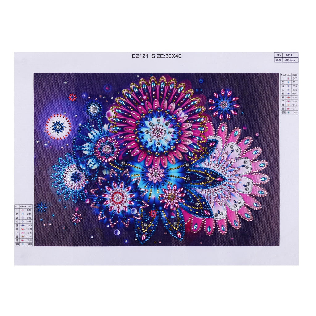 Mandala Abstract Art Flower | Crystal Rhinestone  | Full Round Diamond Painting Kits