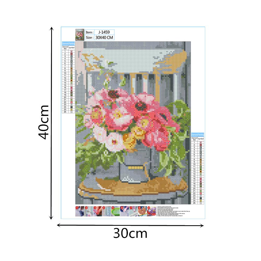Pink Flower | Full Round Diamond Painting Kits