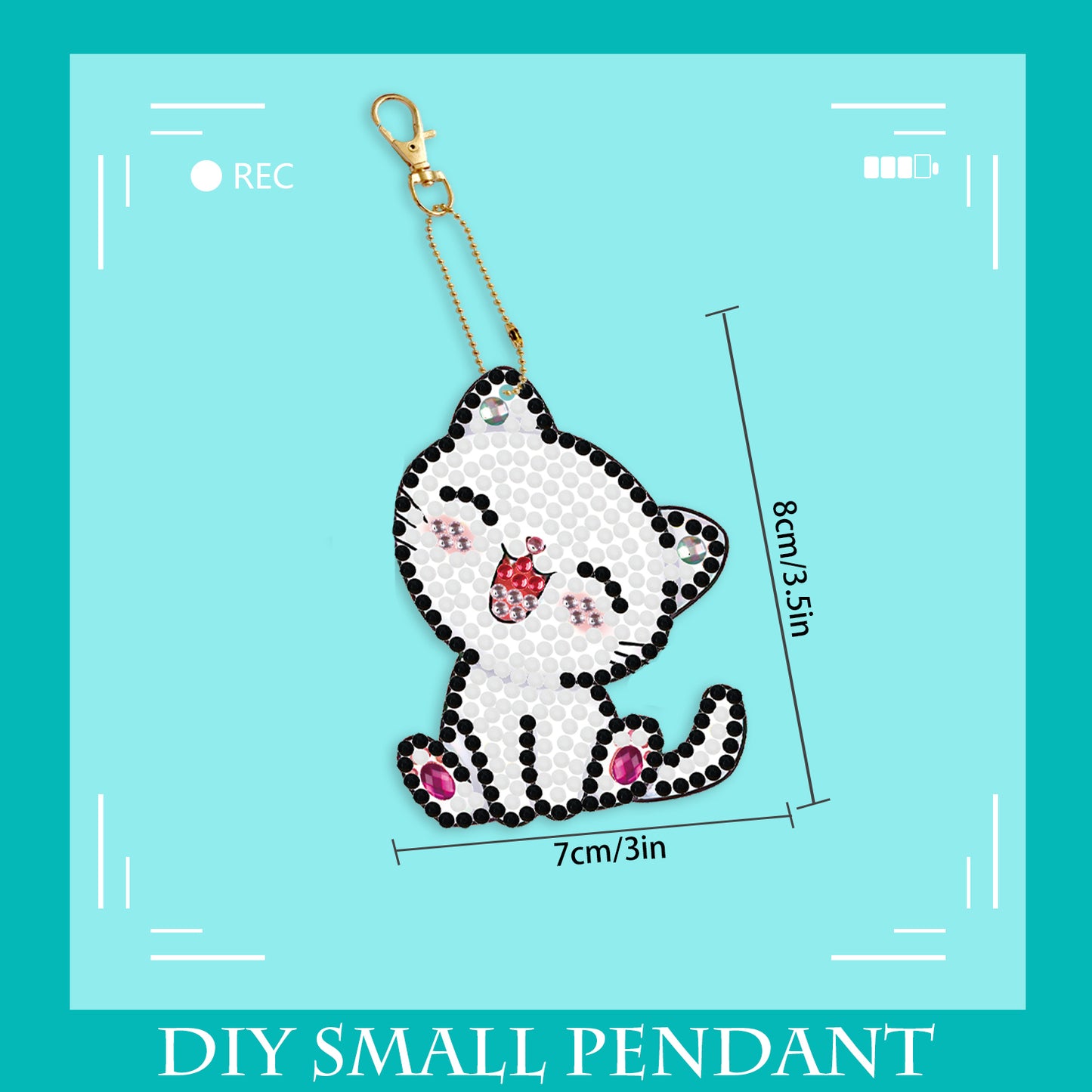 DIY keychain | Cat | Double-sided | Five Piece Set