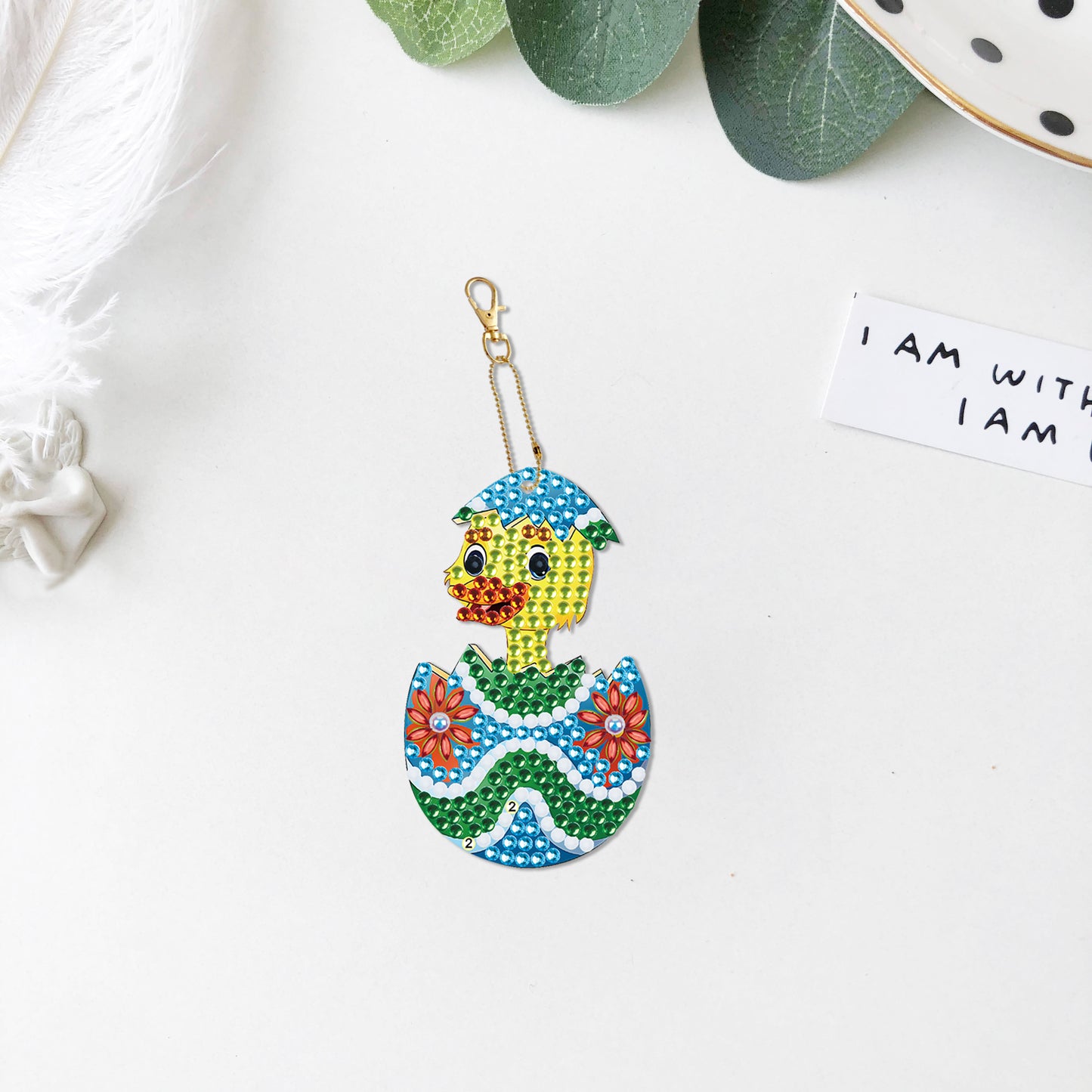 DIY keychain | Easter duck | Double-sided | Five Piece Set