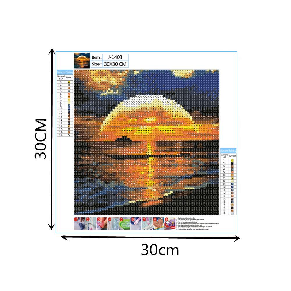 The sea under the sunset | Full Round Diamond Painting Kits