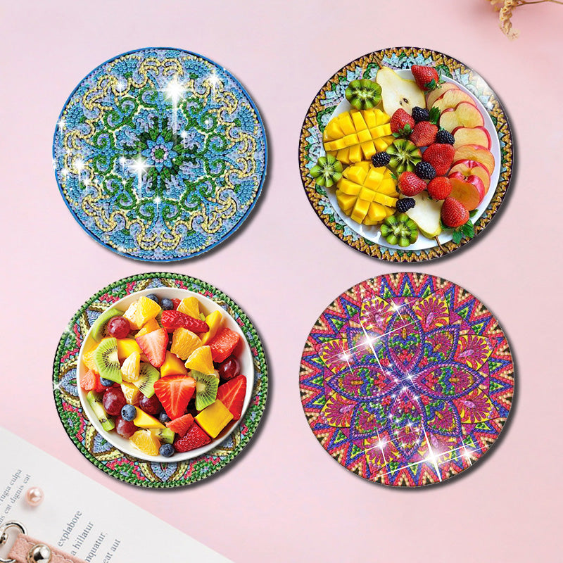 4PCS Diamond Painting Placemats Dish Mats | Mandala