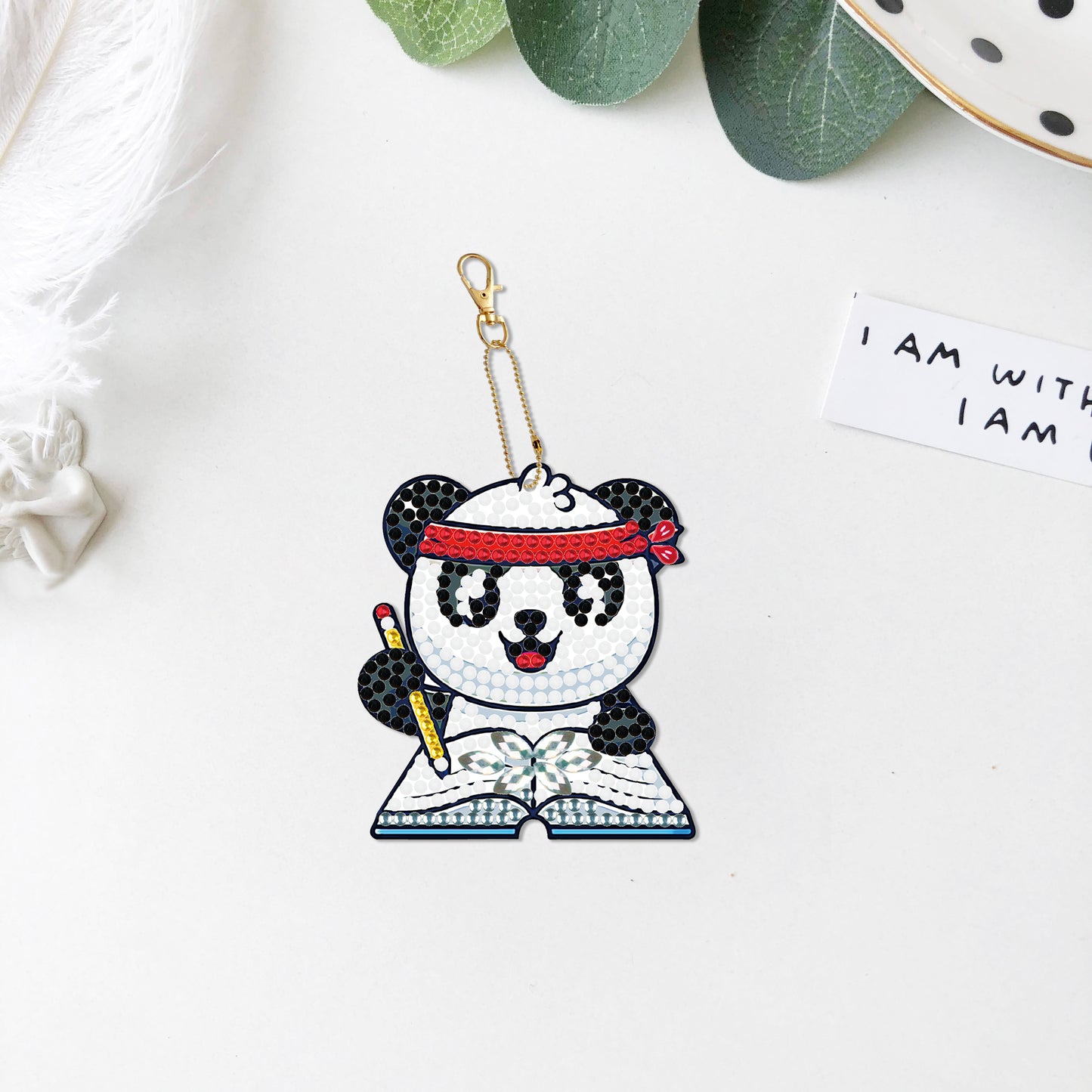 DIY keychain | Panda | Double-sided | Five Piece Set