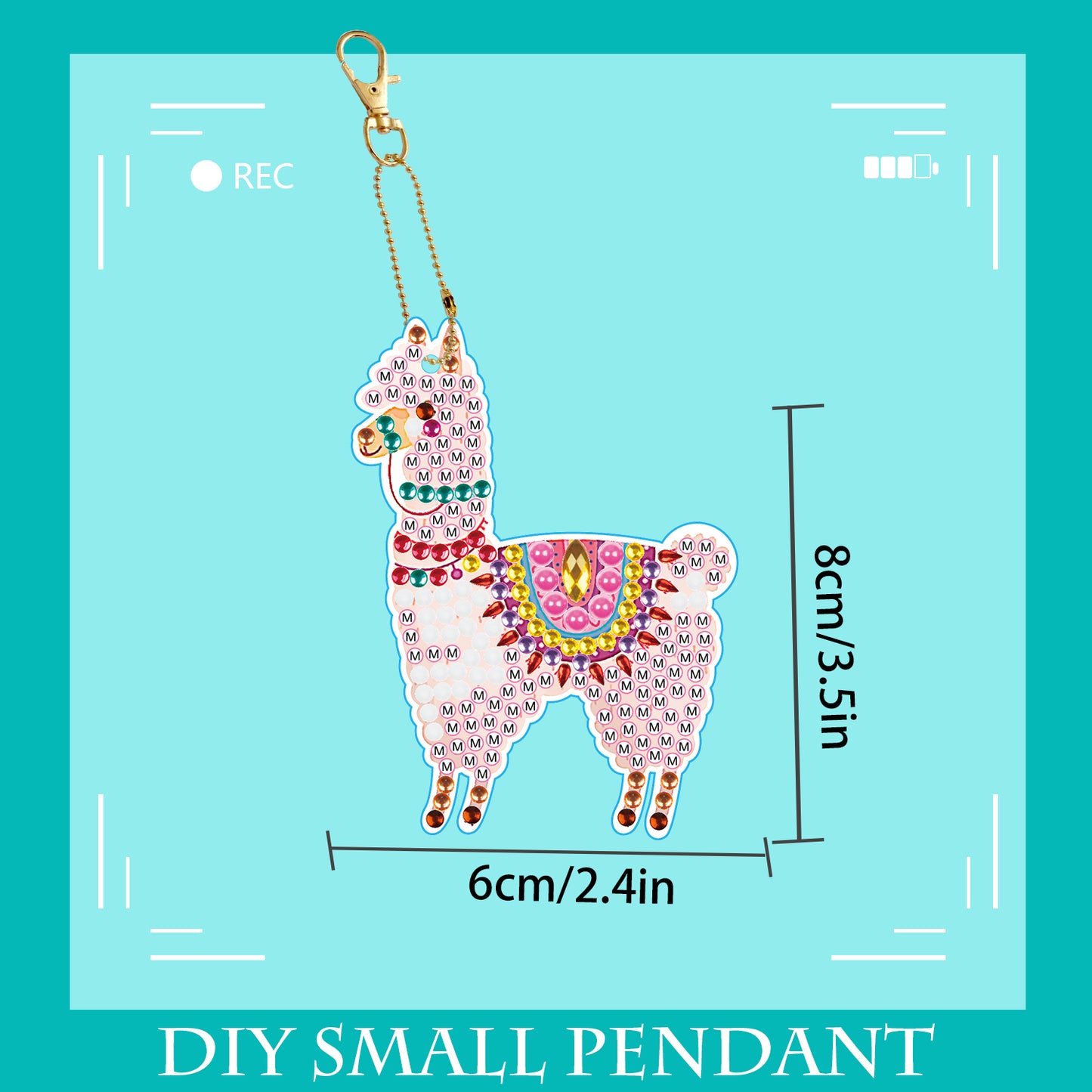 DIY keychain | Alpaca | Double-sided | Five Piece Set