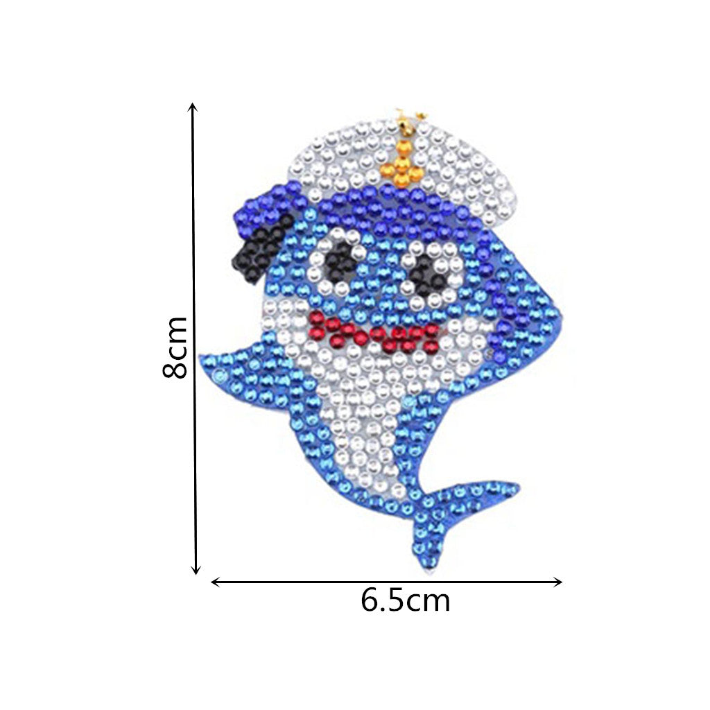 5pcs DIY Shark Sets Special Shaped Full Drill Diamond Painting Key Chain with Key Ring Jewelry Gifts for Girl Bags