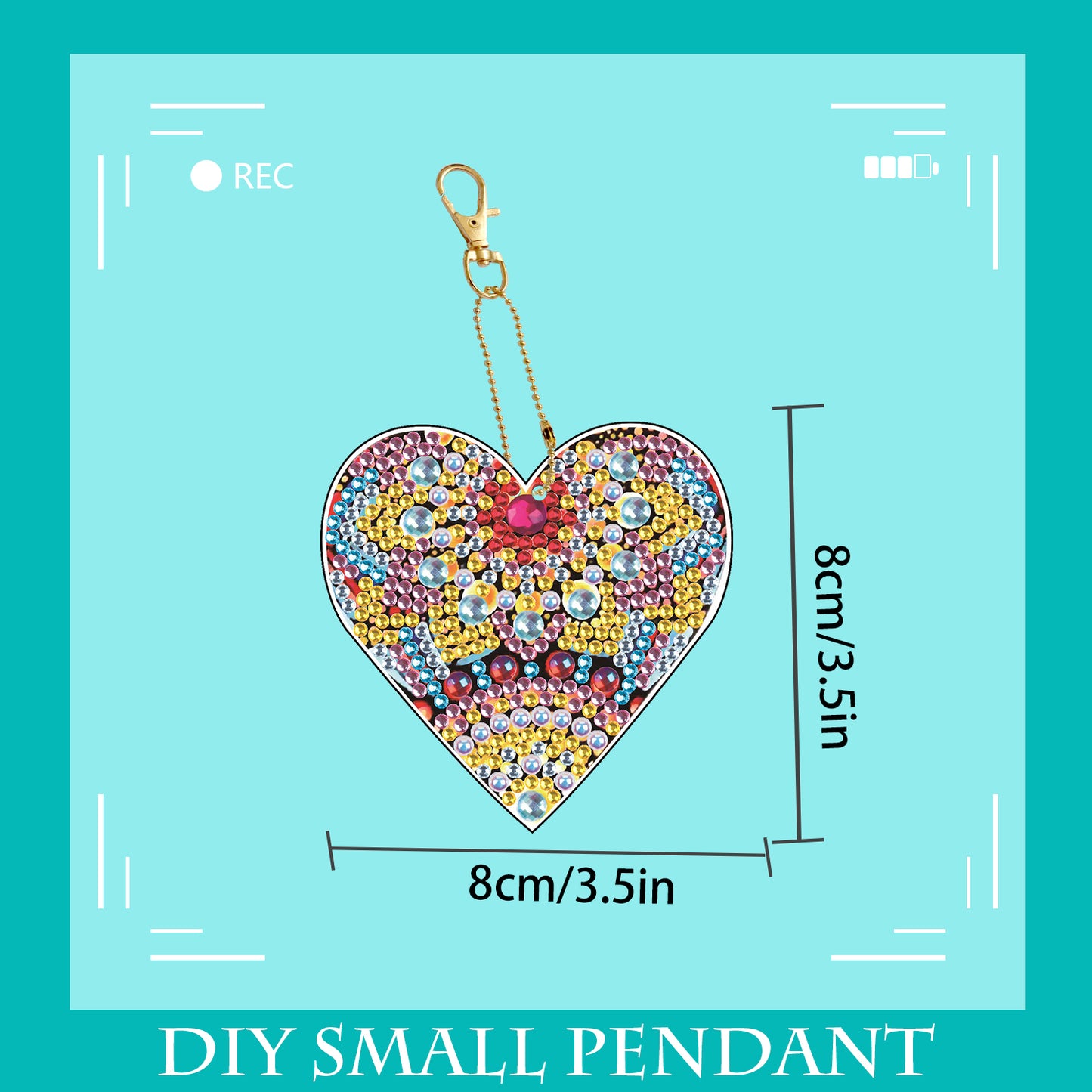 DIY keychain | Heart | Double-sided | Five Piece Set