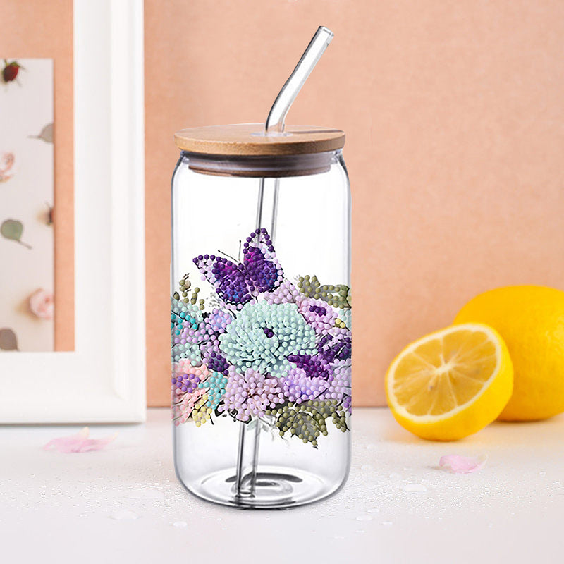 4PCS DIY diamond painting cup stickers (without cup) | Butterfly