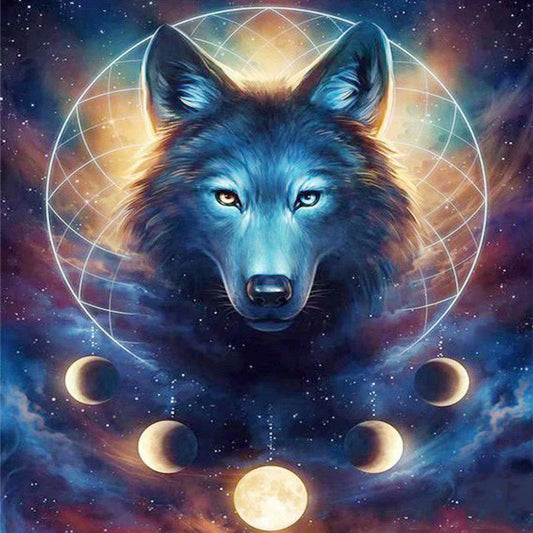 Wolf moon | Full Round Diamond Painting Kits