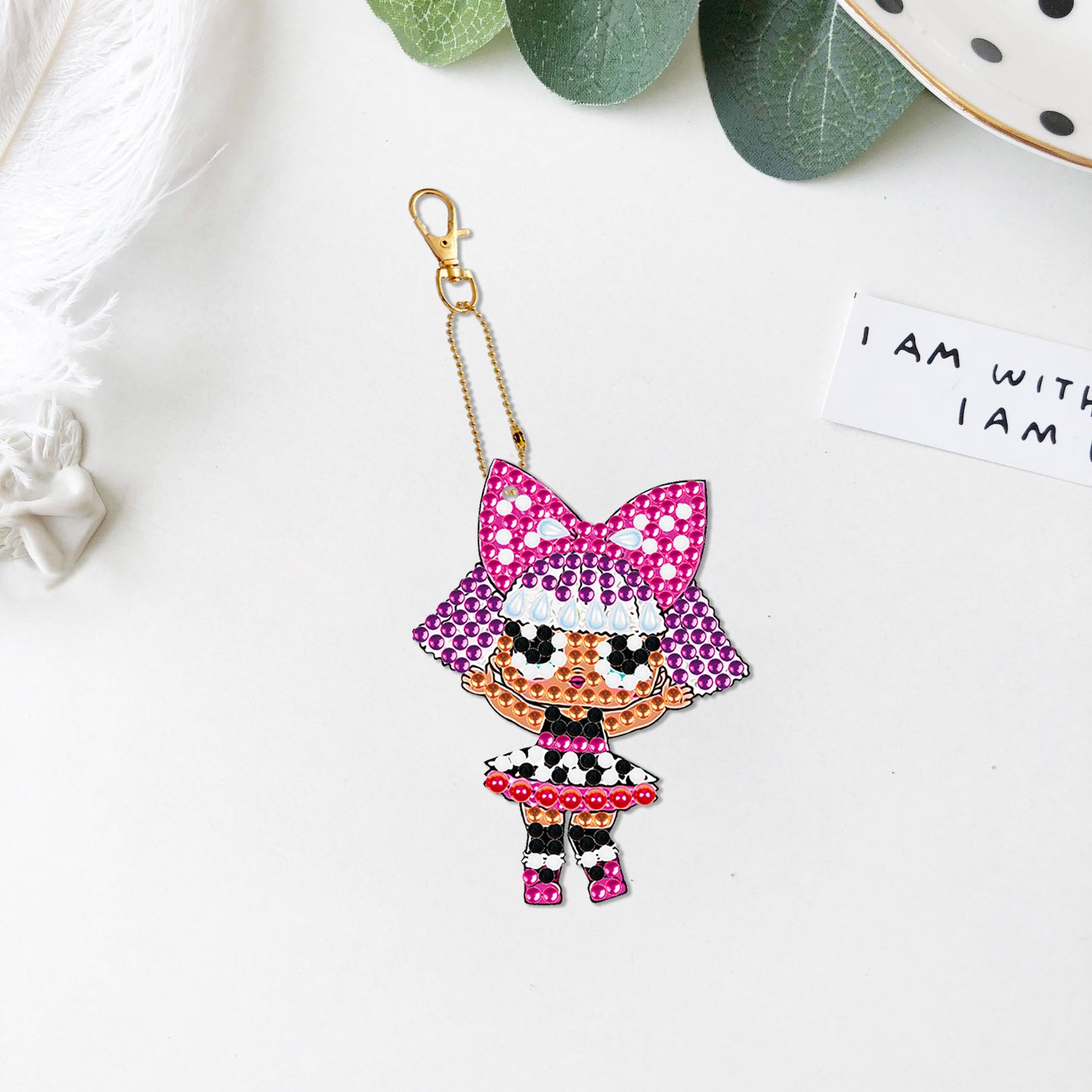 DIY keychain | Girl | Double-sided | Five Piece Set