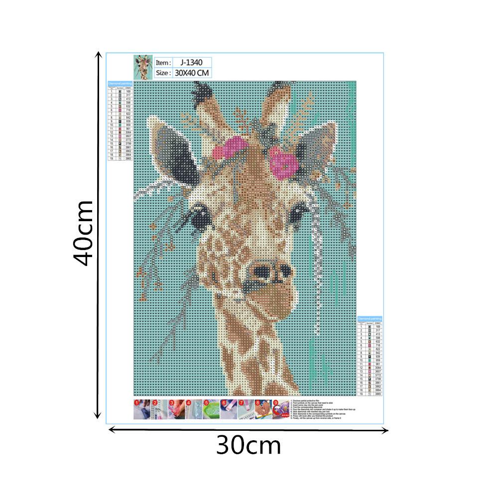 Girafe | Kits complets de peinture au diamant rond 