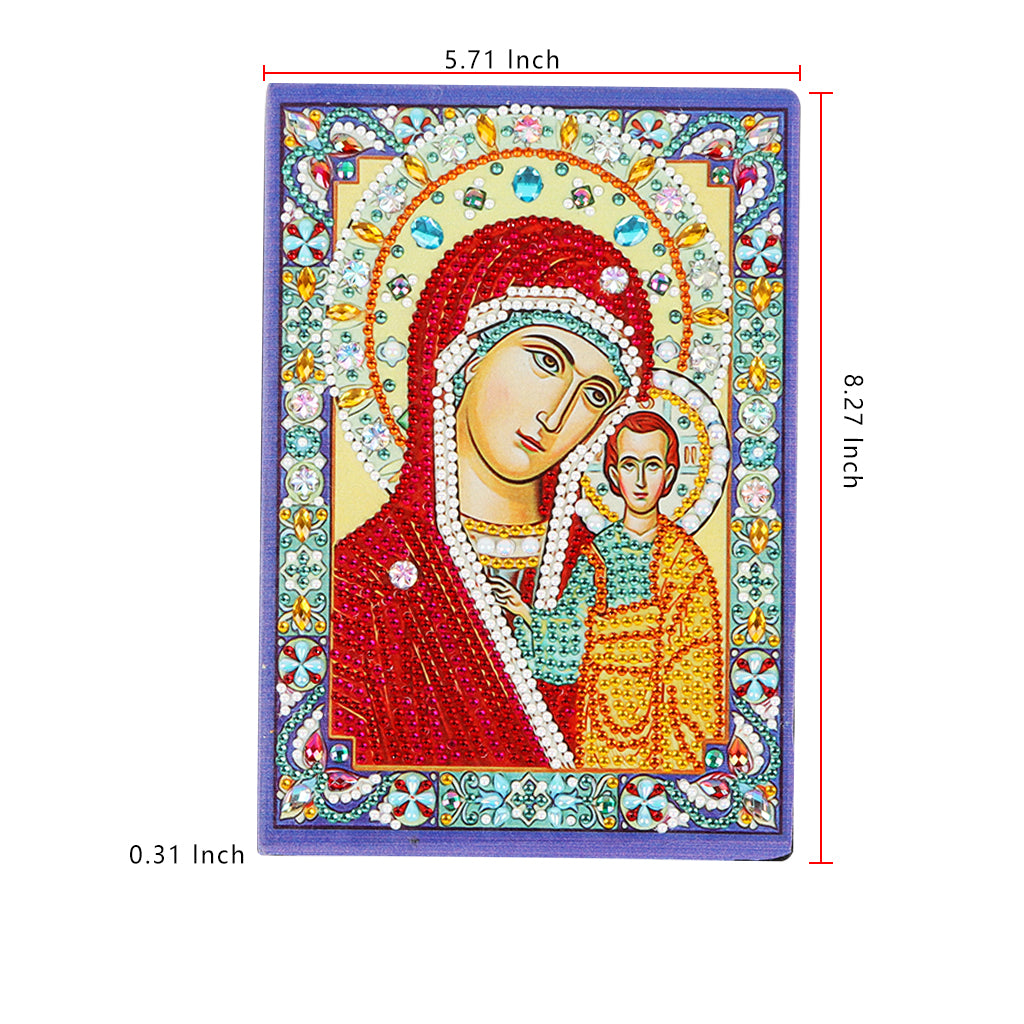 A5 5D Notebook DIY Part Special Shape Rhinestone Diary Book | Virgin Mary