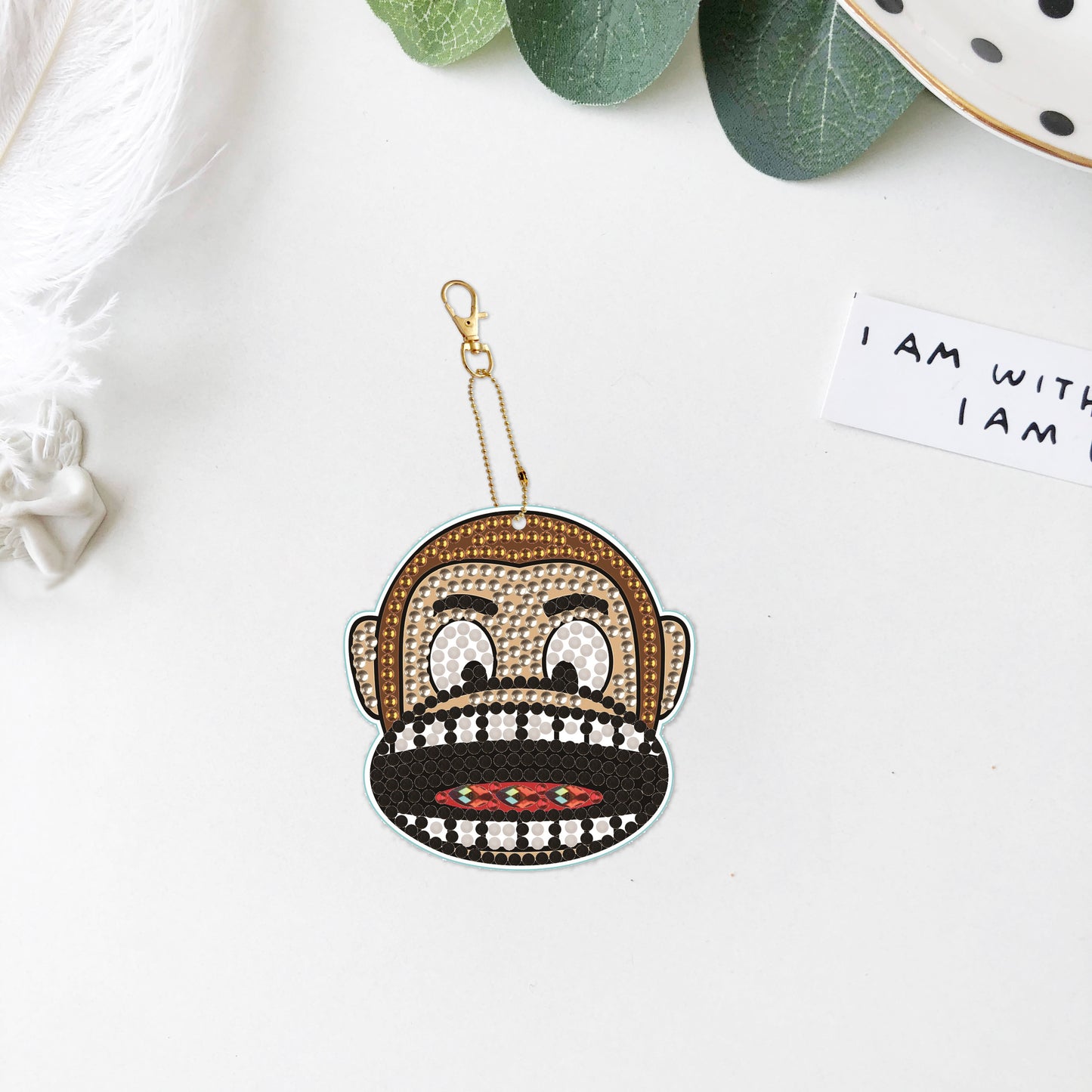 DIY keychain | Monkey | Double-sided | Five Piece Set