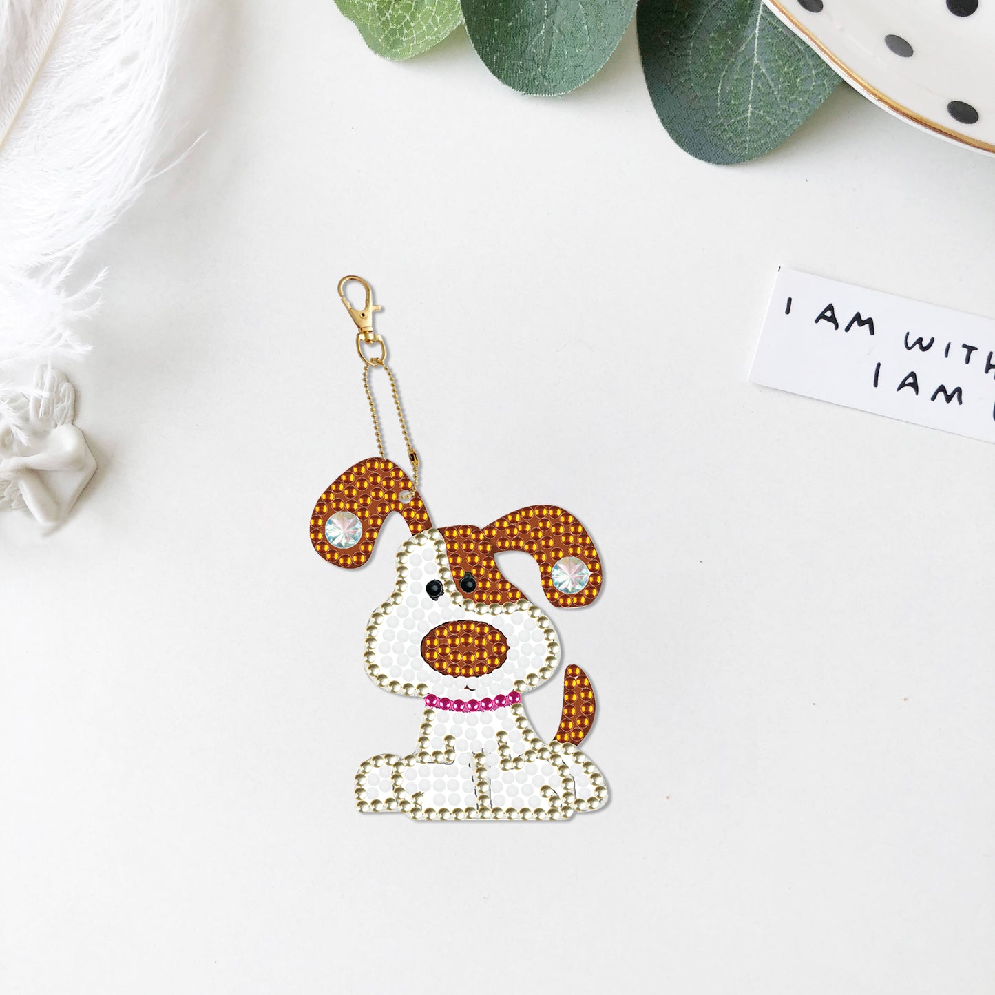 DIY keychain | Dog | Double-sided | Five Piece Set