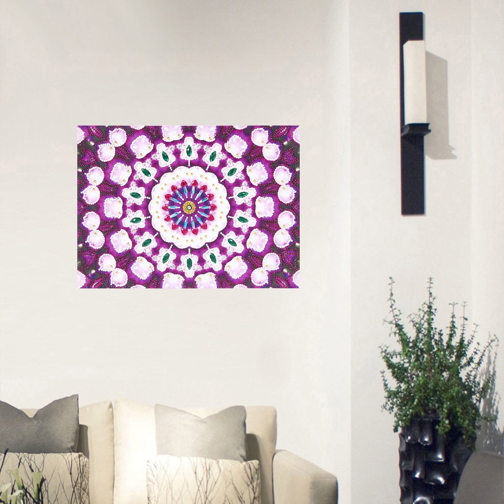 Abstrakte Kunst-Mandala-Blume | Leuchtende Diamant-Malkits
