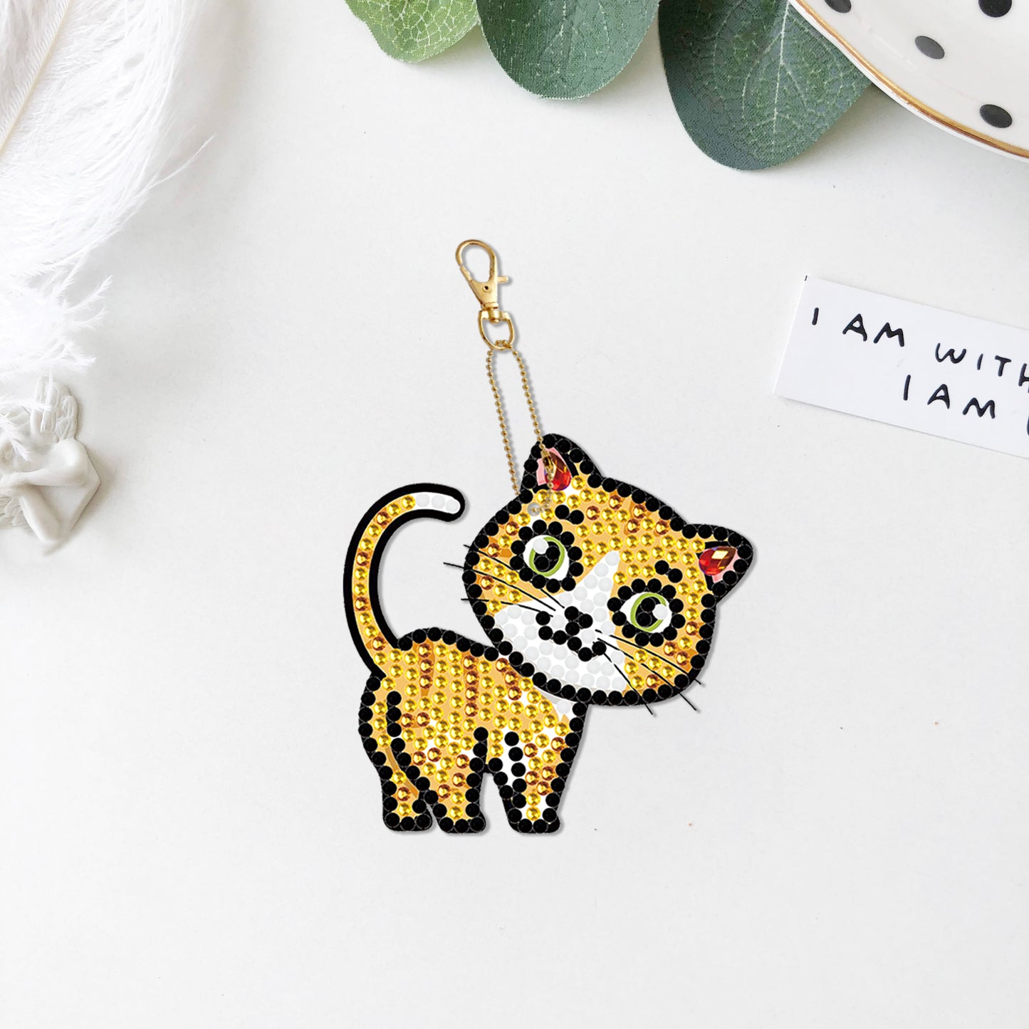 DIY keychain | Cat | Double-sided | Five Piece Set