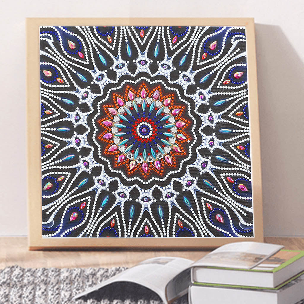 Abstract Art Mandala Flower | Luminous Diamond Painting Kits