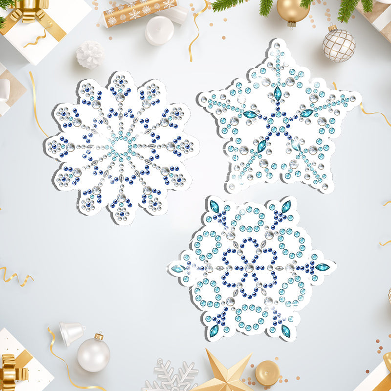 8 pcs set DIY Special Shaped Diamond Painting Coaster  | Snow (no holder)