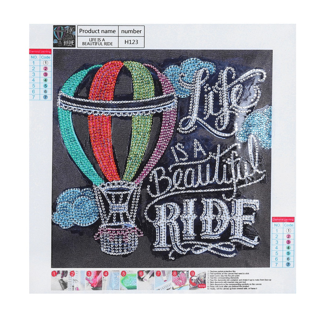 Life Is A Beautiful Ride  | Crystal Rhinestone  | Full Round Diamond Painting Kits
