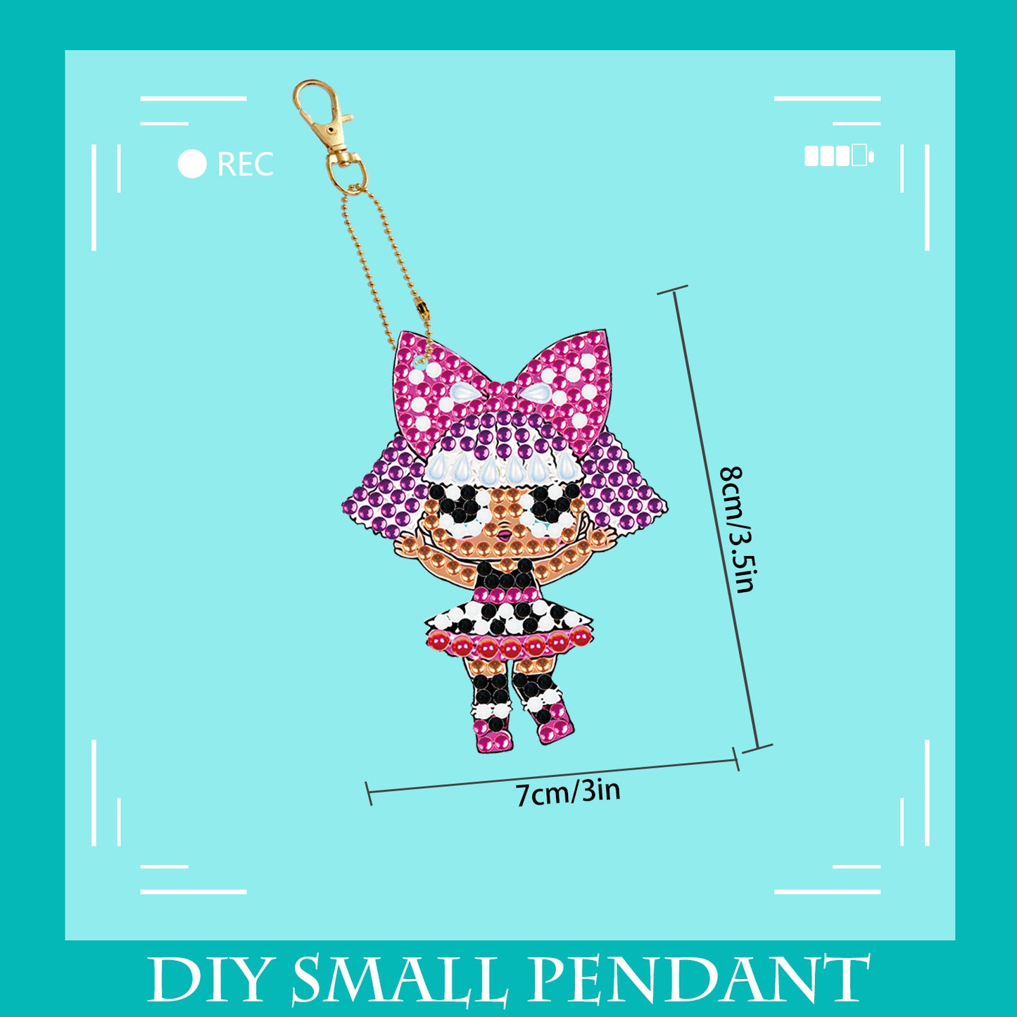 DIY keychain | Girl | Double-sided | Five Piece Set