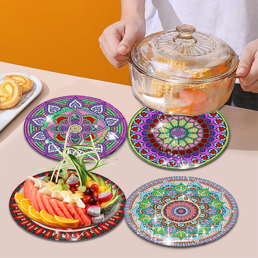 4PCS Diamond Painting Placemats Dish Mats | Mandala