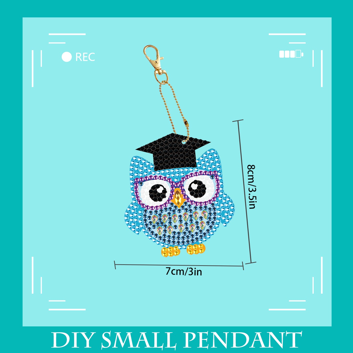 DIY keychain | Owl | Double-sided | Five Piece Set