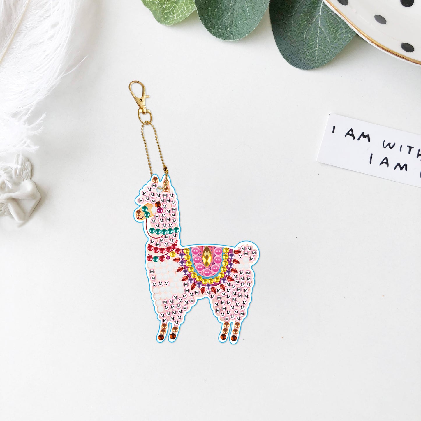 DIY keychain | Alpaca | Double-sided | Five Piece Set