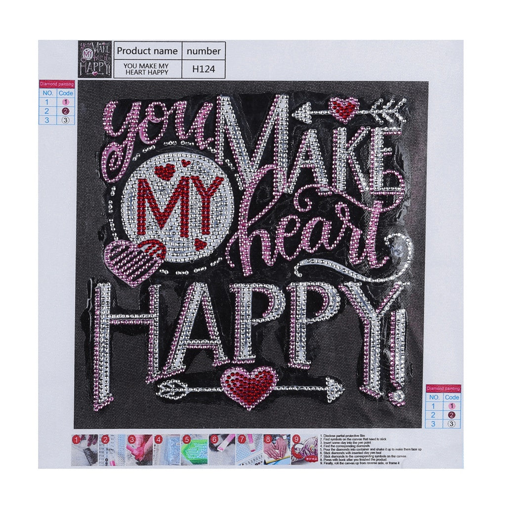 You Make My Heart Happy  | Crystal Rhinestone  | Full Round Diamond Painting Kits