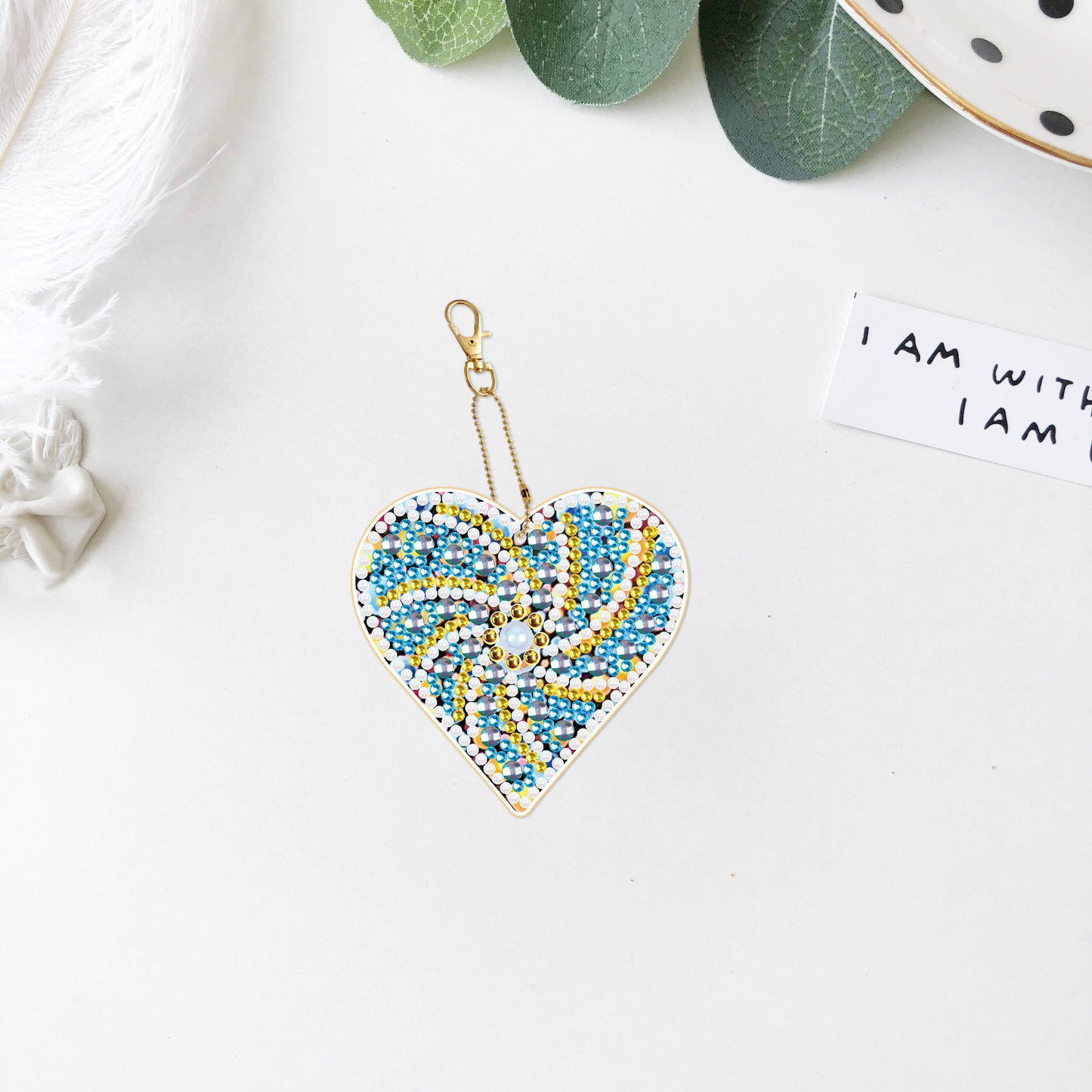 DIY keychain | Heart | Double-sided | Five Piece Set