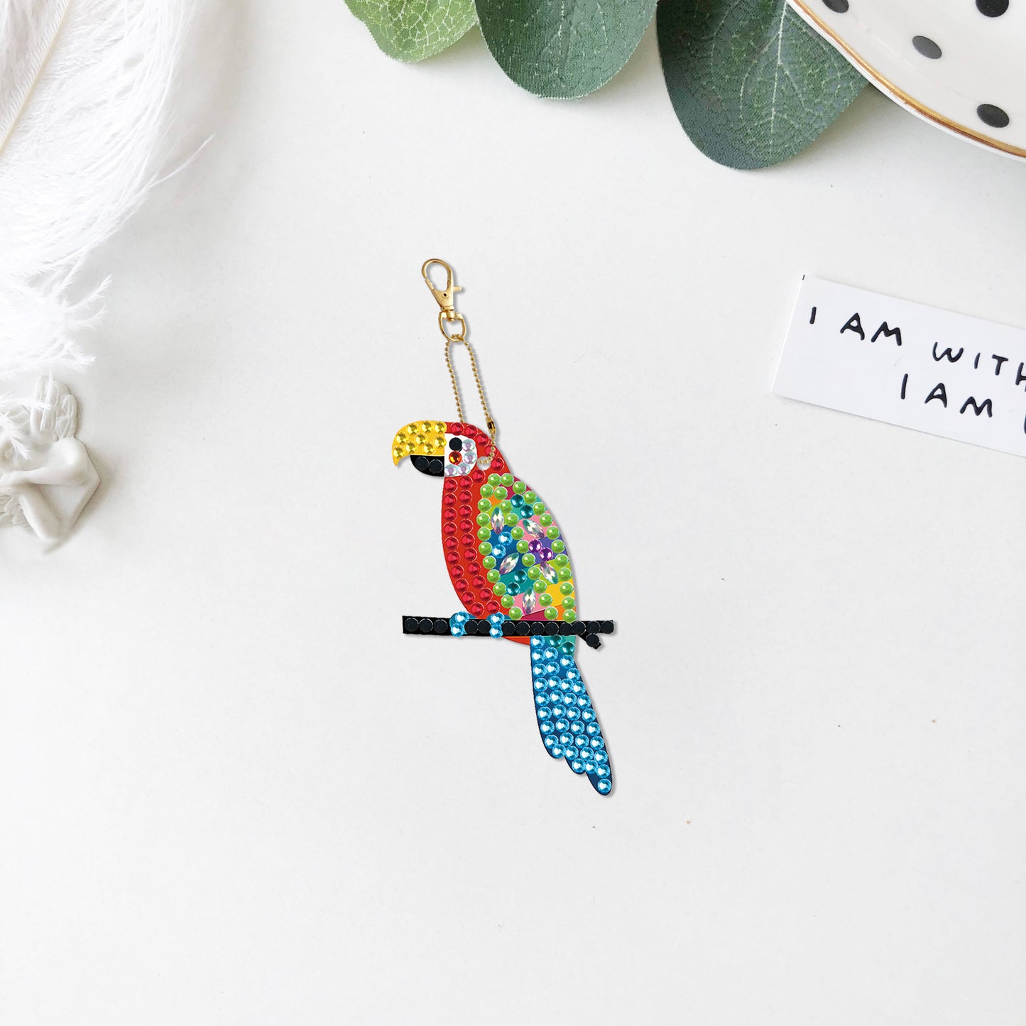 DIY keychain | Parrot | Double-sided | Five Piece Set