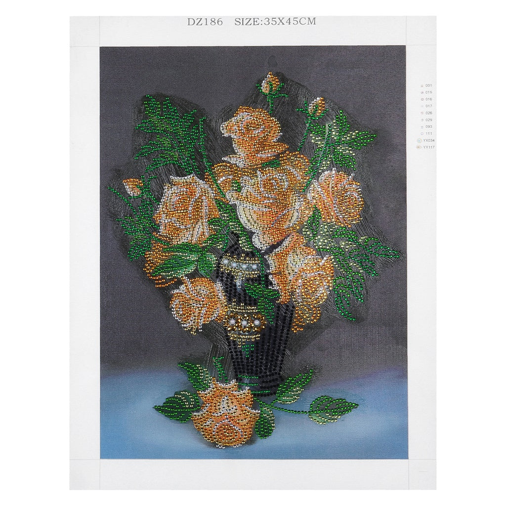 Yellow Rose  | Crystal Rhinestone  | Full Round Diamond Painting Kits