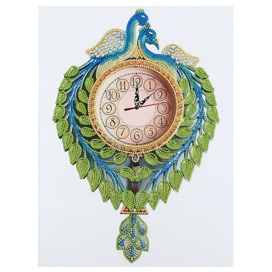 Peacock Clock | Special Shaped Diamond Painting Kits