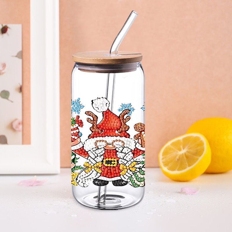 4PCS DIY diamond painting cup stickers (without cup) | Christmas Gnome