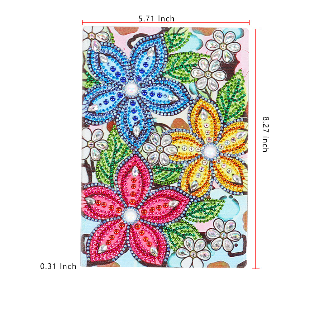 A5 5D Notebook DIY Part Special Shape Rhinestone Diary Book | Flower