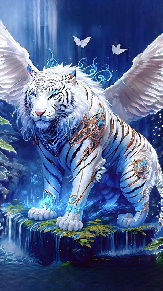 AB Diamond Painting    |  Silver Tiger