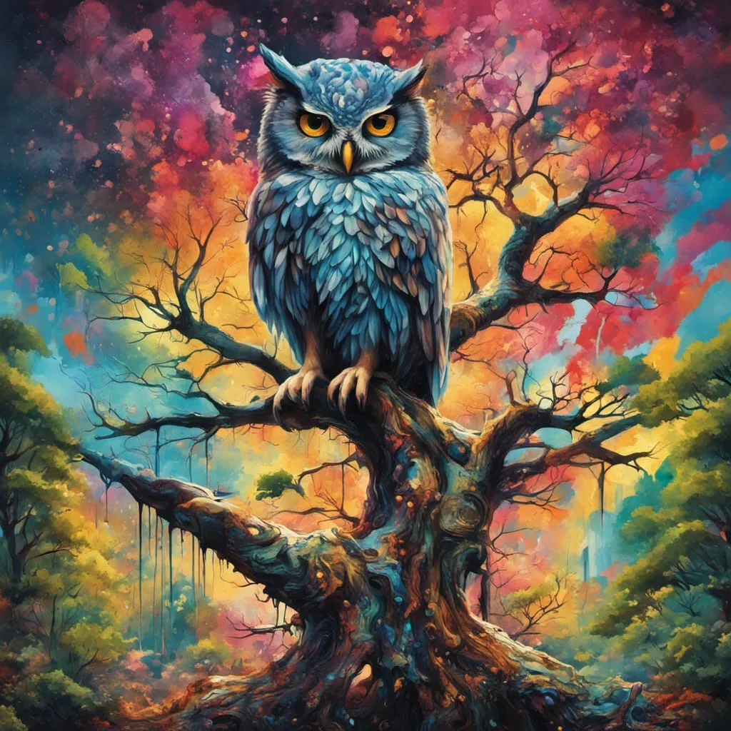 AB Diamond Painting  |  Colorful Owl