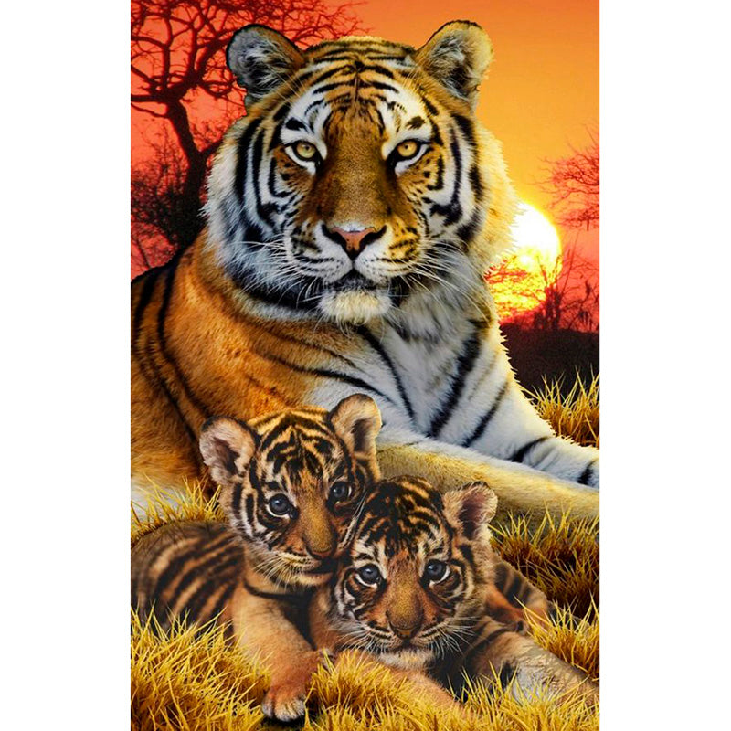 Tigre | Kits complets de peinture au diamant rond