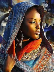 Femme Africaine | Kits complets de peinture au diamant 