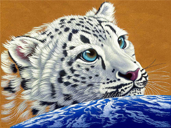 Univers et Tigre | Kits complets de peinture au diamant rond 